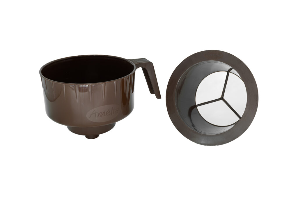 Conjunto para filtrar óleo de cozinha.
